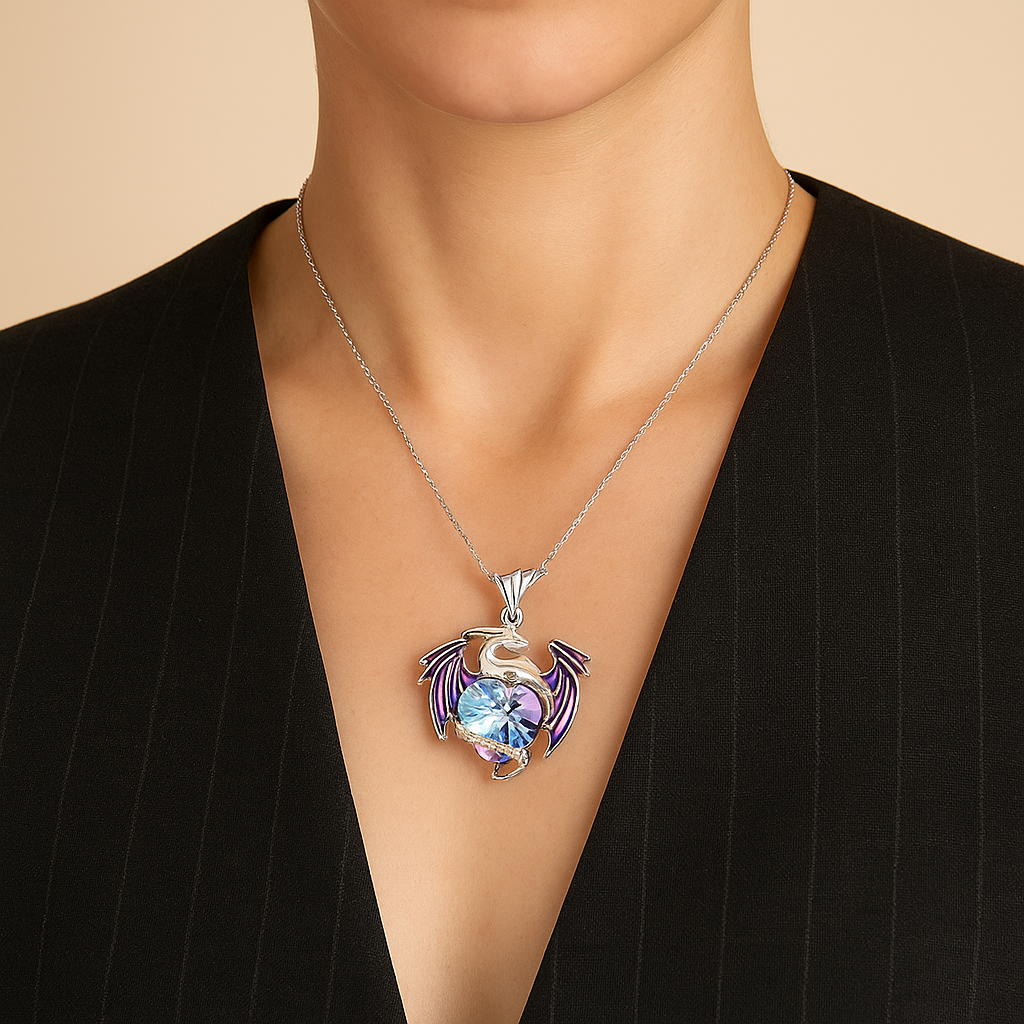Flying Dragon Birthstone Necklace