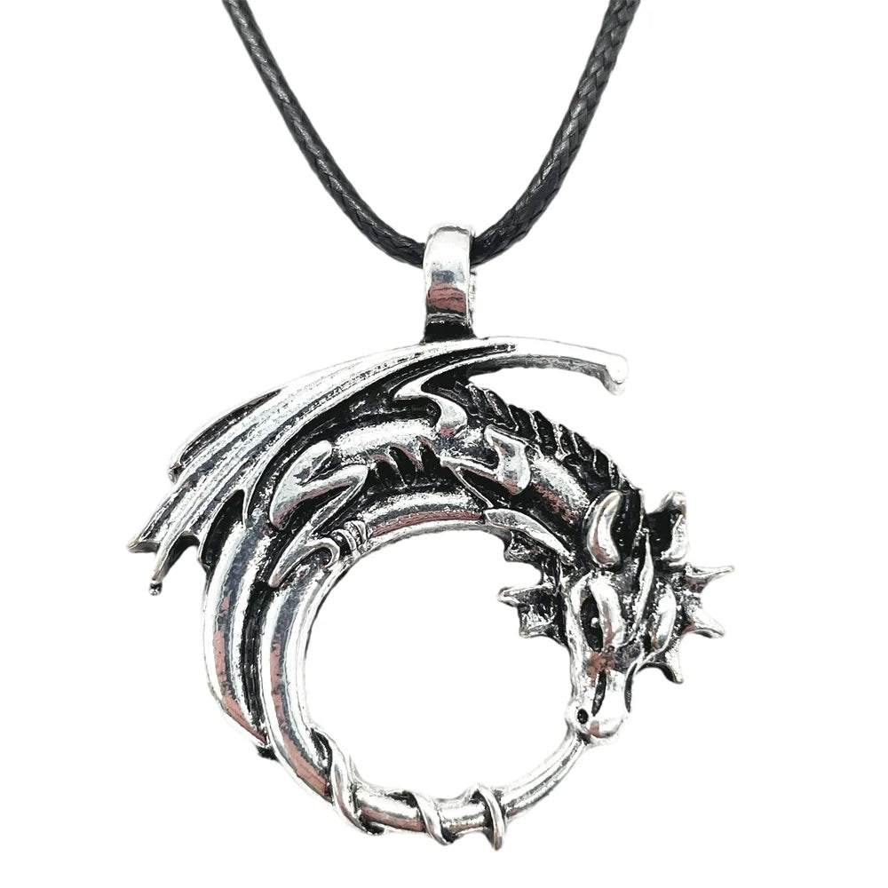 Goth Ouroboros Norse Dragon Necklace - Image 9