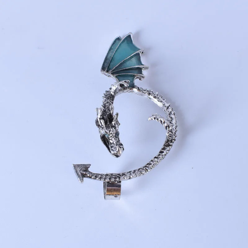 Glow-in-the-Dark Dragon Ear Cuff Earrings – Fantasy Clip-On Stud Jewelry for Women, Girls & Boys - Image 5