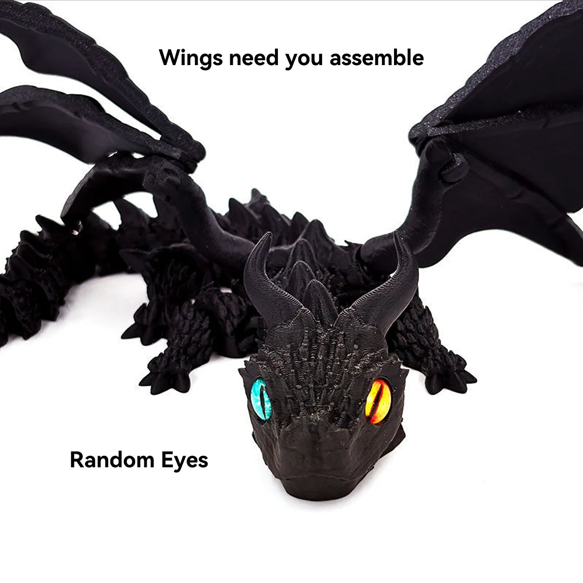 1PC 3D Printed Winged Carriage Dragon Figurine – Art Deco Resin Sculpture with Random Eyes | Tabletop Animal Theme Decor - Image 13