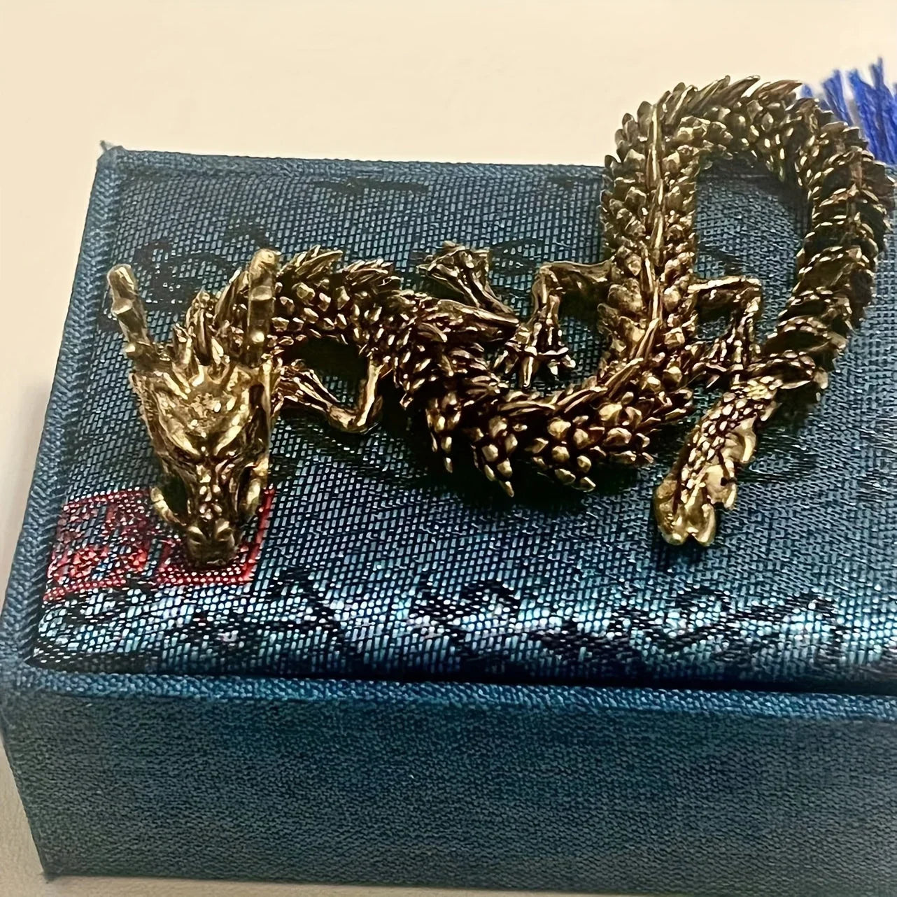 3D Dragon Statue Ornament – Movable Joints, Antique Brass Finish, Lucky Dragon for Home & Office Décor - Image 7