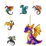 Fantasy Dragon Sun Catcher – Stained Acrylic Pendant for Windows & Car Interior Décor