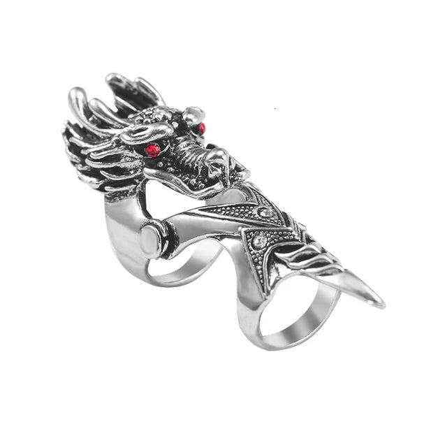 Exaggerated Vintage Dragon Knuckle Ring - Image 10