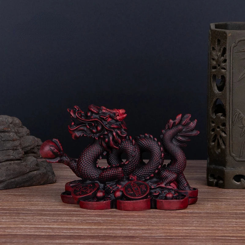 Chinese Auspicious Money Dragon Statuette – Resin Feng Shui Sculpture for Home & Office Decoration - Image 9