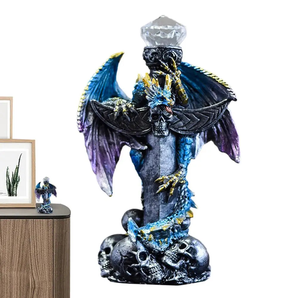 Dragon Skull Statue – Fantasy Medieval Dragon Figurine for Fireplace, Halloween & Home Décor - Image 8