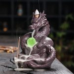 Dragon-Shaped Backflow Incense Burner with Sparkling LED Light – Meditation Decor & Year of the Loong Mascot (No Incense Included)