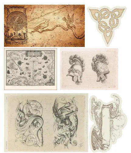 1 Pack Vintage Medieval Wizards and Dragons Stickers - Image 12