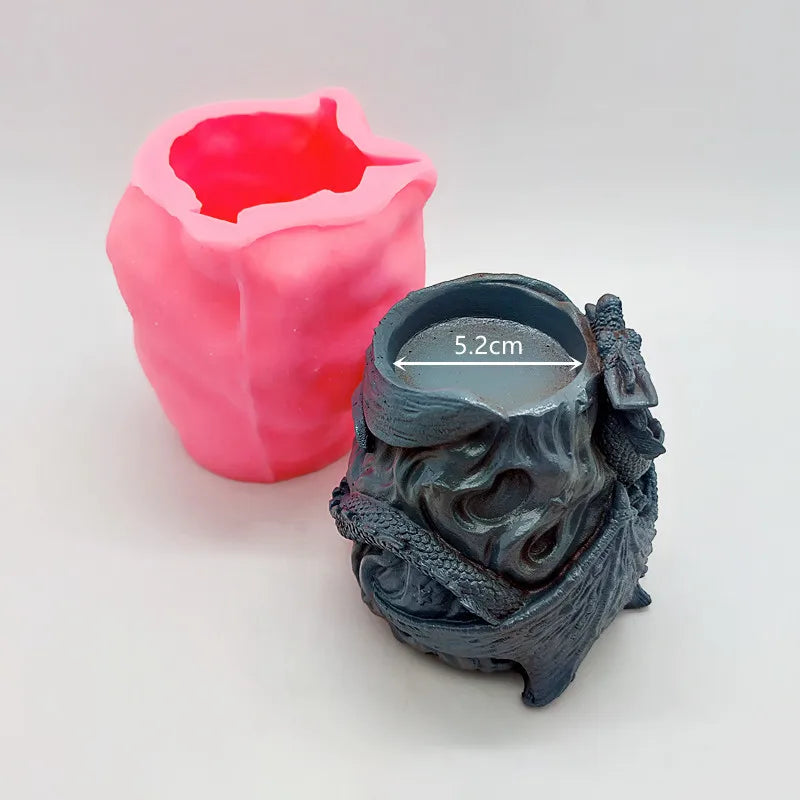 Flying Dragon Skull Candlestick Silicone Mold – DIY Resin, Gypsum & Halloween Decoration Tool - Image 5