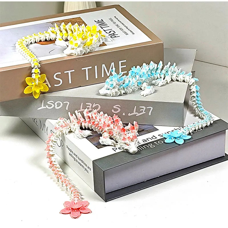 3D Printed Crystal Dragon Articulated Fidget Toy – Cherry Blossom Dragon Home & Office Decor, Birthday Gift for Boys 2025 - Image 2
