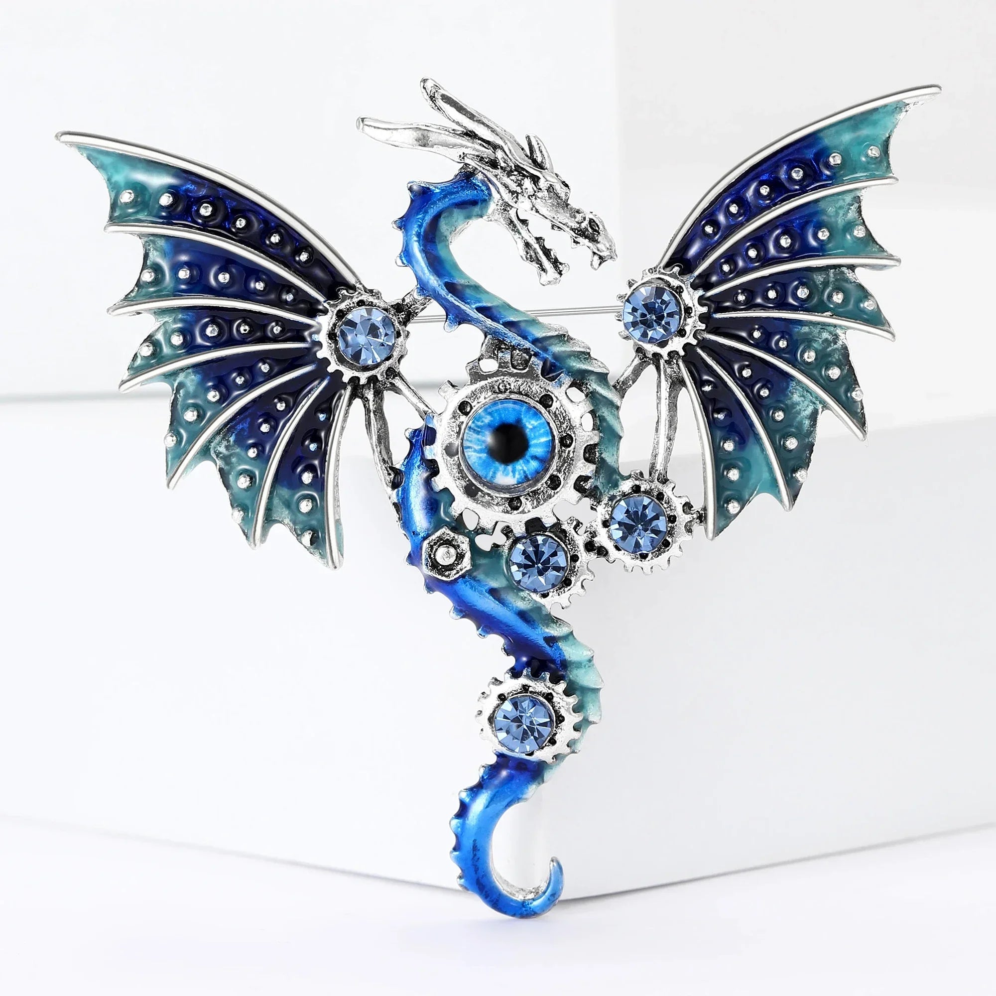 Enamel Mechanical Dragon Pins – Unisex Rhinestone Brooches for Party, Backpack & Clothing Accessories - Image 8