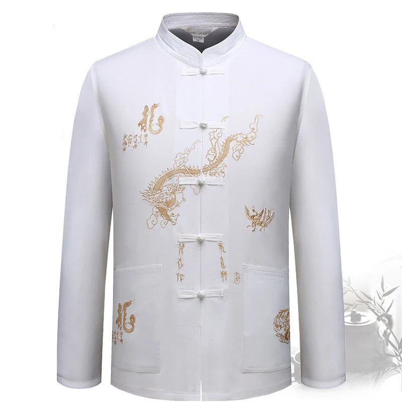 Chinese Traditional Tang Clothing – Mandarin Collar Kung Fu Wing Chun Shirt with Dragon Embroidery (Short Sleeve) M-XXXL - Image 20