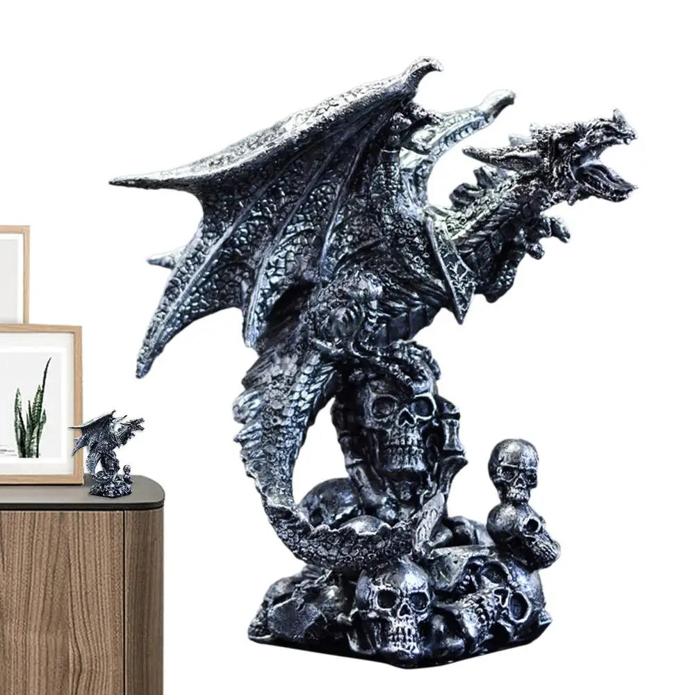 Dragon Skull Statue – Fantasy Medieval Dragon Figurine for Fireplace, Halloween & Home Décor - Image 7