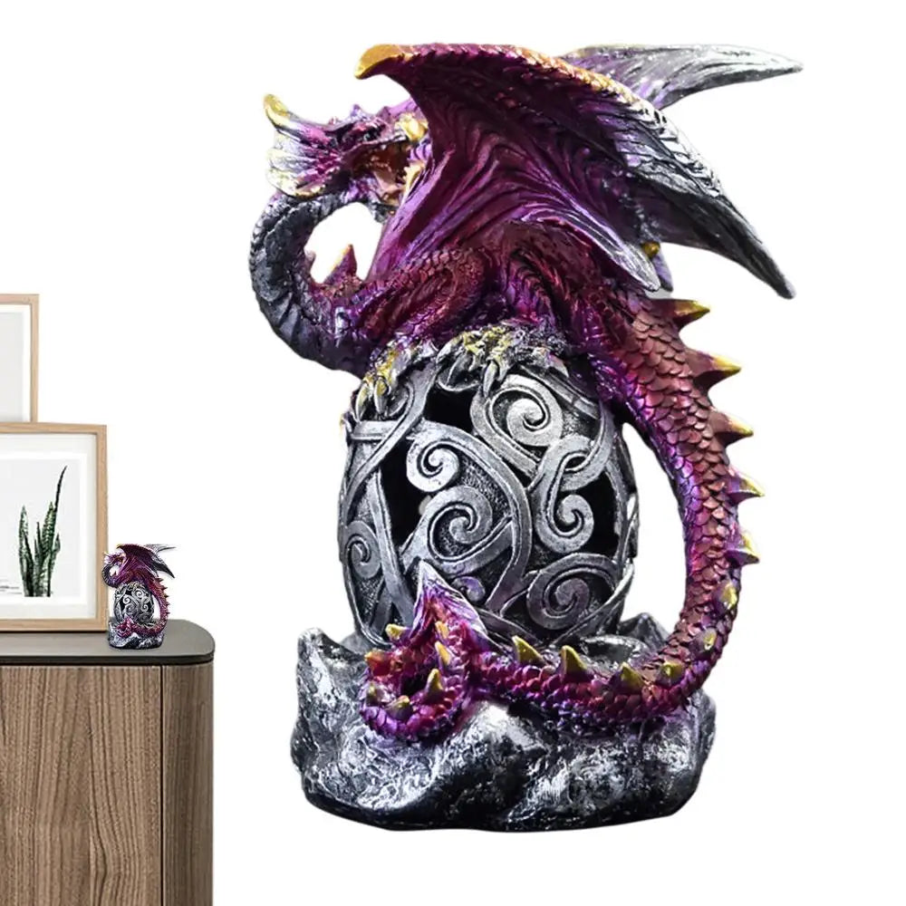 Dragon Skull Statue – Fantasy Medieval Dragon Figurine for Fireplace, Halloween & Home Décor - Image 9