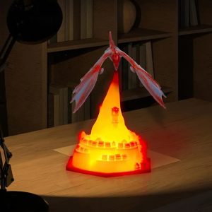 3D Printed Fire & Ice Dragon LED Night Lamp