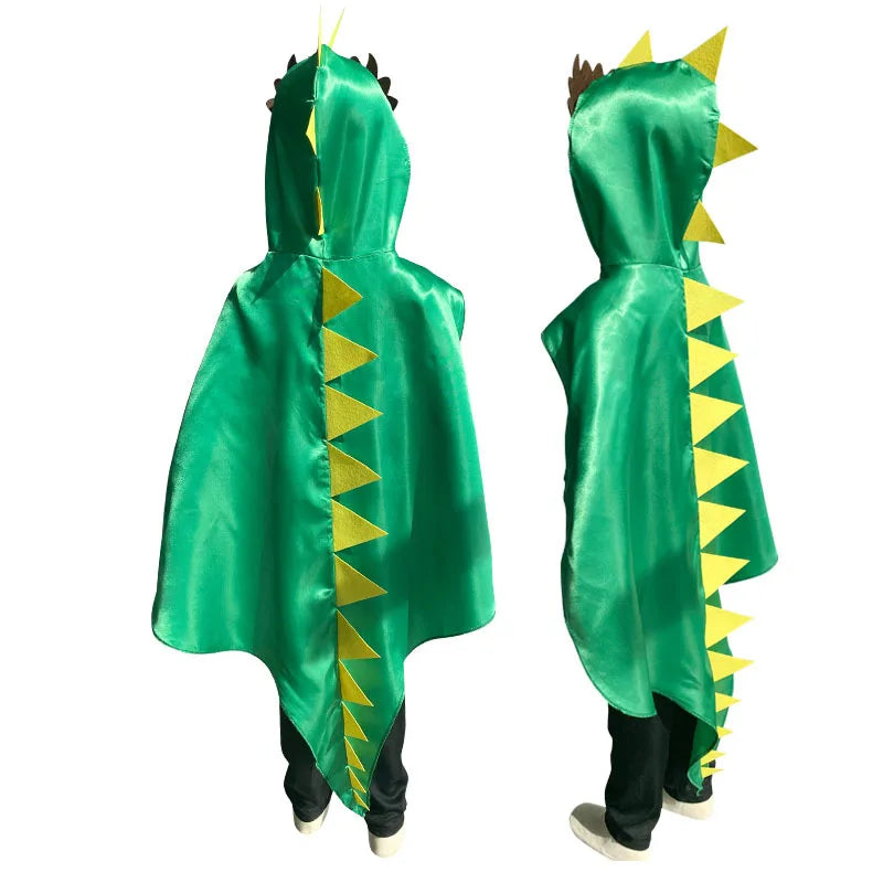 Boys & Girls Dinosaur Cape Dragon Hooded Cloak – Kids Halloween & Christmas Fancy Dress Costume with Mask - Image 2