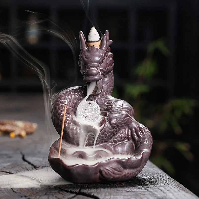 Dragon-Shaped Backflow Incense Burner with Sparkling LED Light – Meditation Decor & Year of the Loong Mascot (No Incense Included) - Image 7