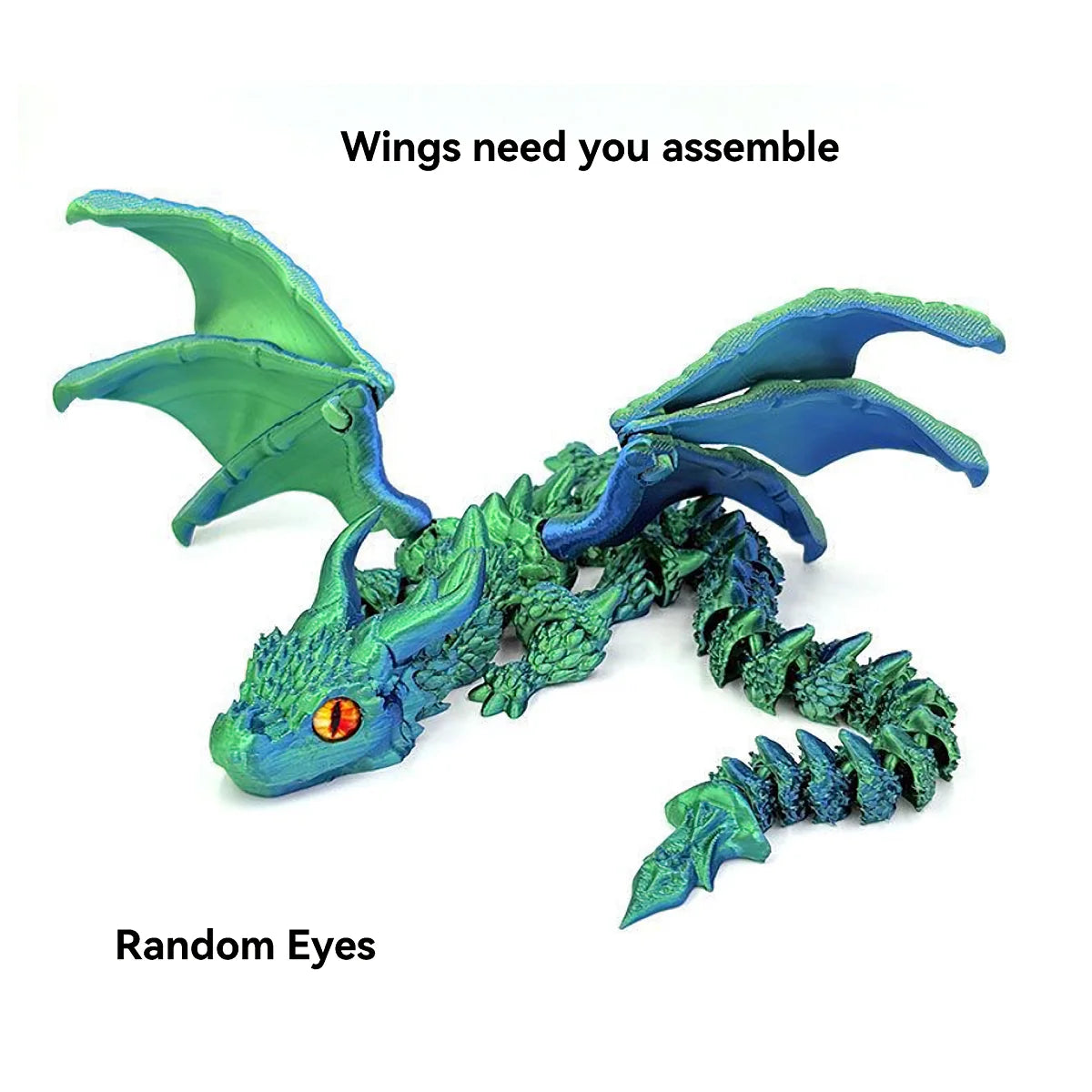 1PC 3D Printed Winged Carriage Dragon Figurine – Art Deco Resin Sculpture with Random Eyes | Tabletop Animal Theme Decor - Image 10
