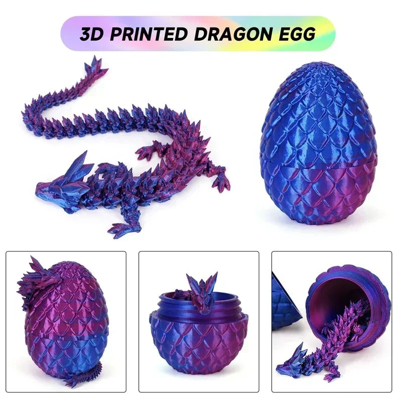 1/2PCS 3D Printed Dragon Egg with Fully Articulated Dragon - Image 4