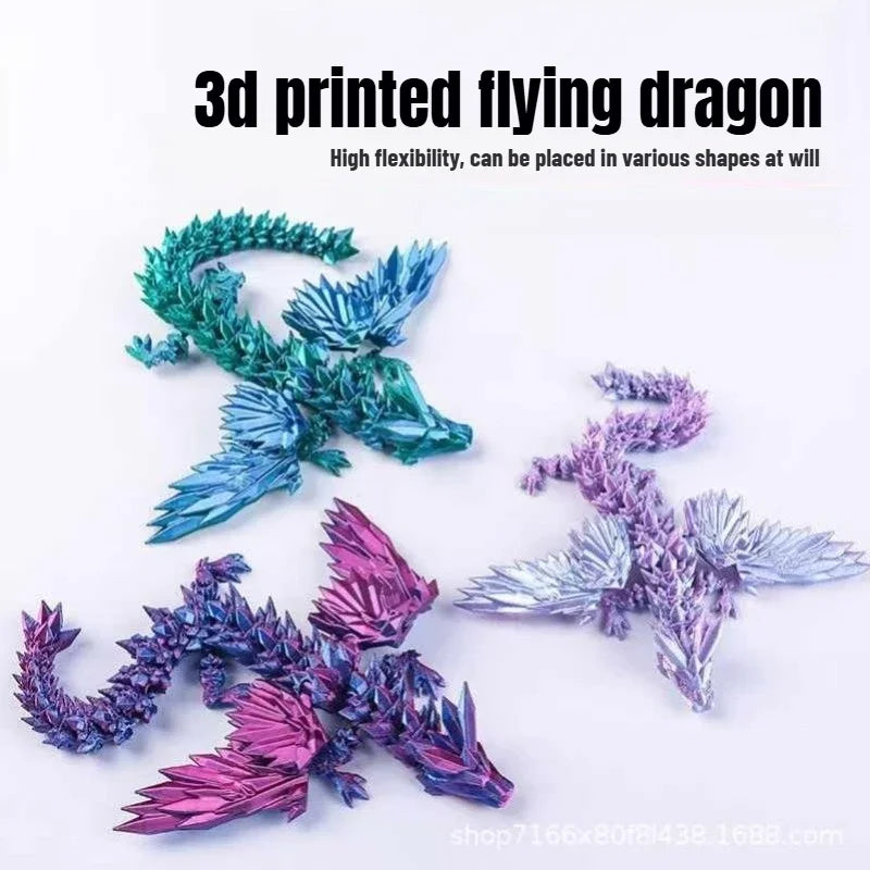 3D Printed Jointed Winged Dragon Figurine - Image 2