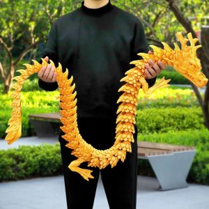 150cm Huge 3D Printed Jointed Loong Dragon Ornament β Creative Decor for Plants, Rockery & Fish Tank Landscaping