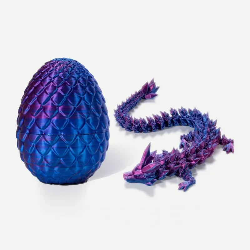 1/2PCS 3D Printed Dragon Egg with Full Articulated Dragon – Movable Desktop Toy & Collectible Ornament - Image 2