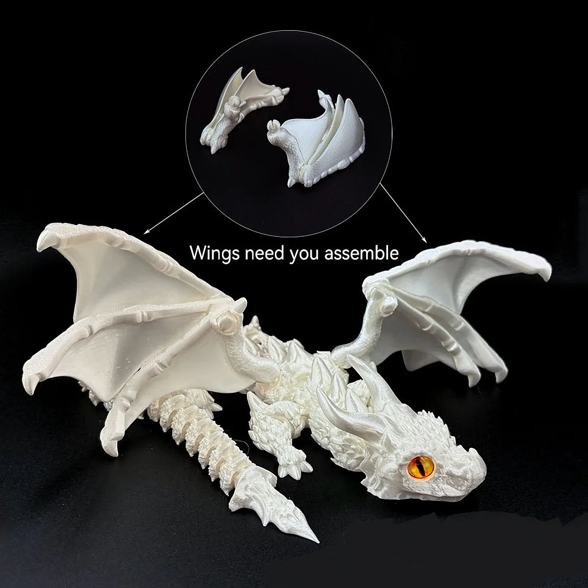 1PC 3D Printed Winged Carriage Dragon Figurine – Art Deco Resin Sculpture with Random Eyes | Tabletop Animal Theme Decor - Image 12