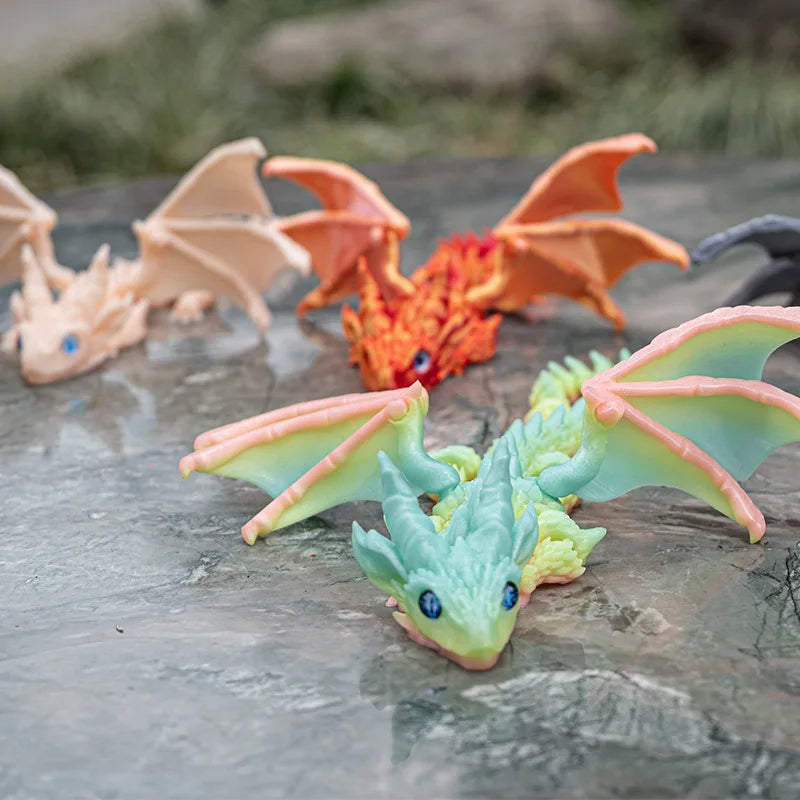 3D Printed Flying Dragon Simulated Craft Ornament – Multi-Jointed Movable Dragon Figures for Home & Desk Decoration - Image 2