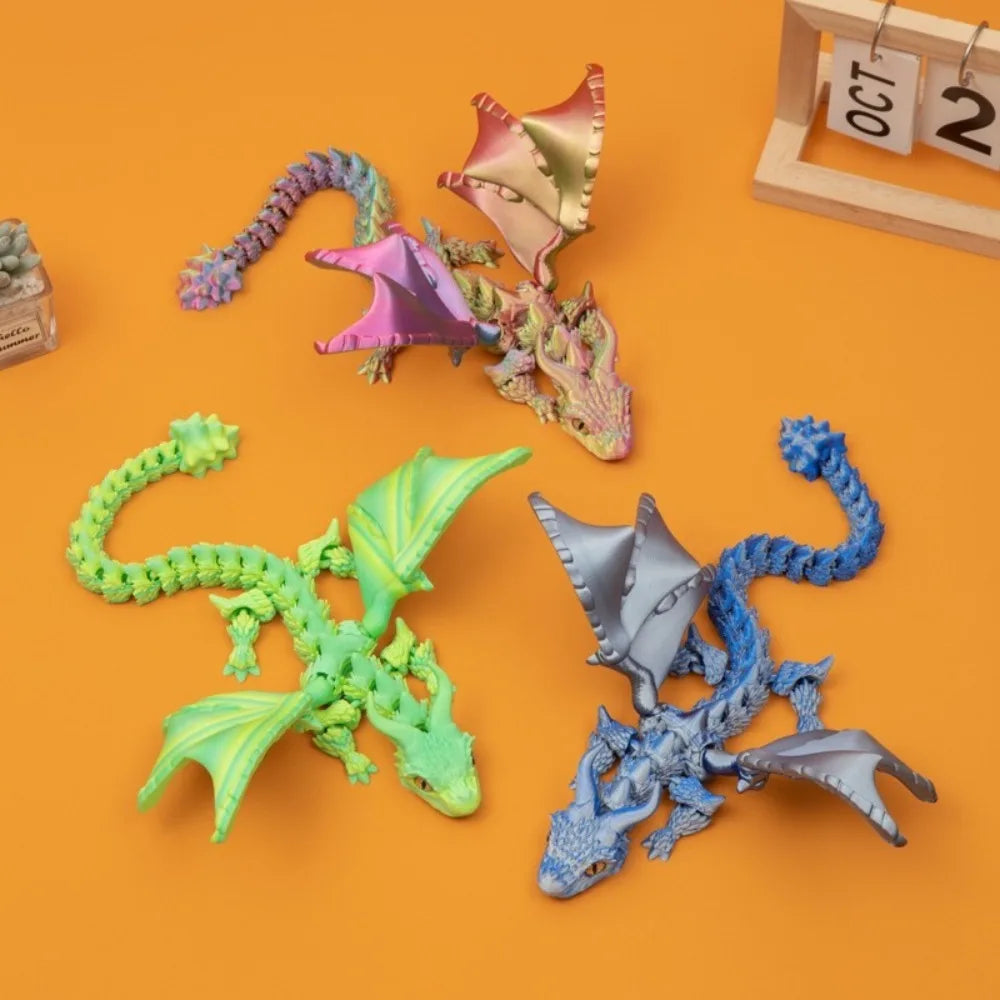 3D Printed Winged Carriage Dragon Figurine - Image 2