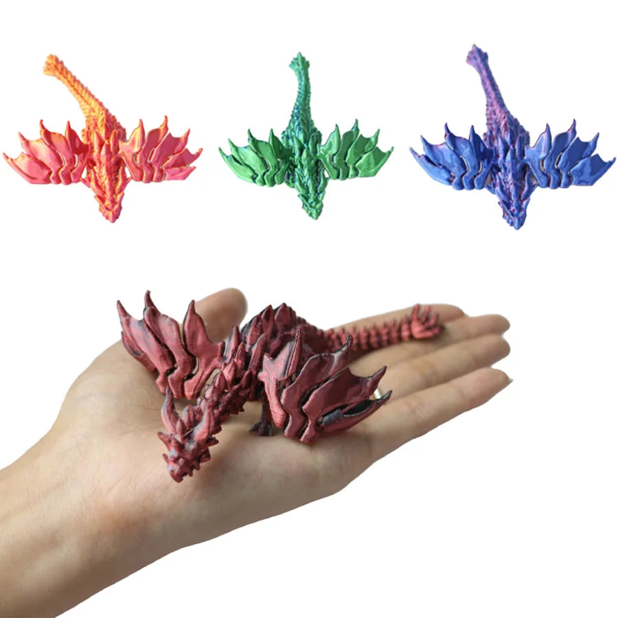 3D Printing Flying Dragon Joint Movable Model – Chinese Loong Creative Collection, Aquarium & Home Gothic Decoration