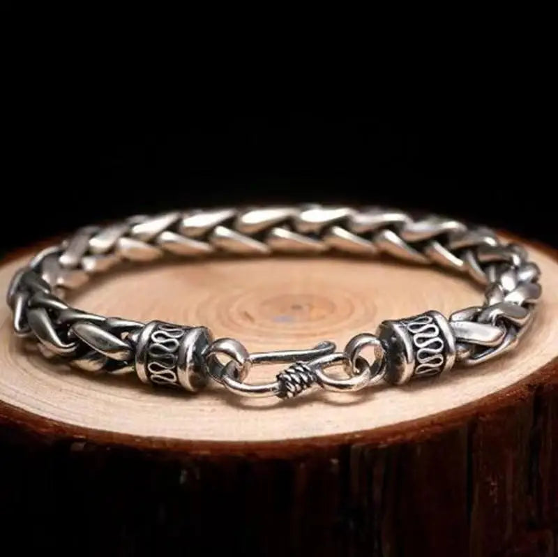 Ethnic Wind Dragon Bracelet – Vintage Silver-Plated Dragon Cuff Bangle for Men - Image 12