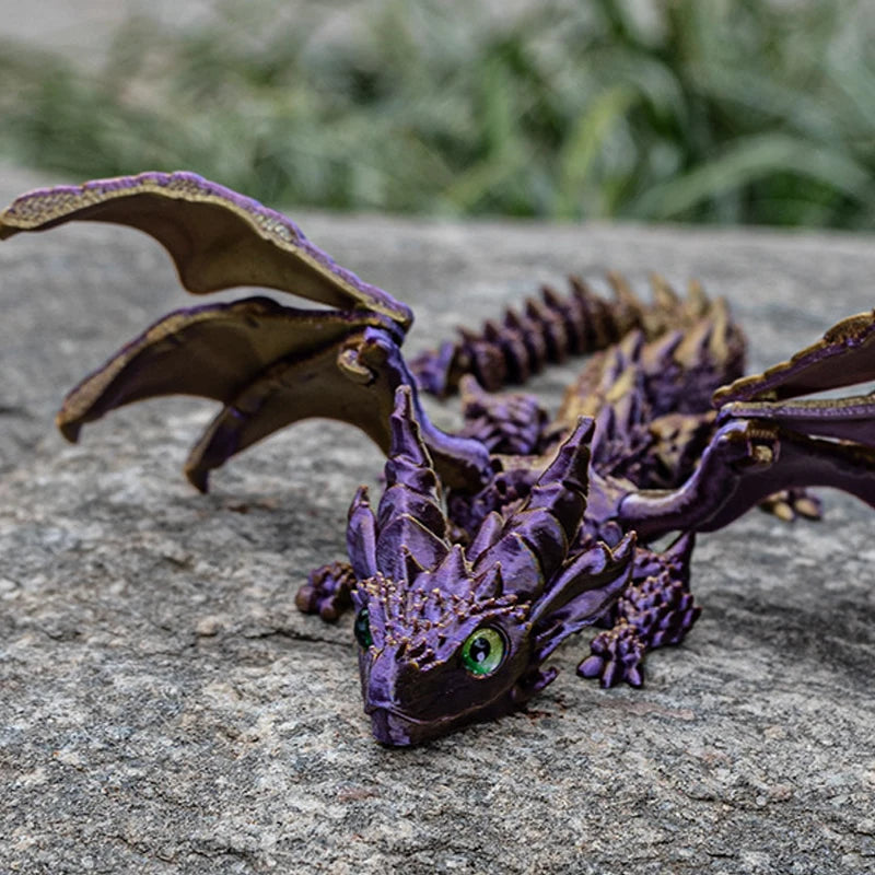 3D Printed Flying Dragon – Full Body Movable Joint Fidget Toy & Desktop Ornament - Image 9