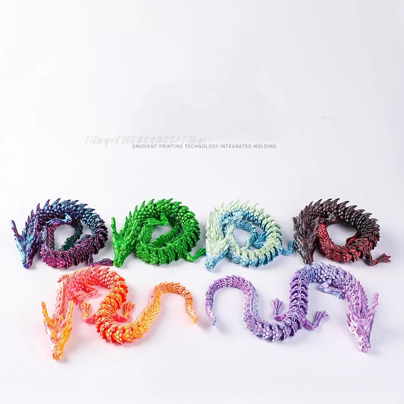 3D Printed Magic Dragon Fidget Toy – Movable Joint, Rotatable Articulated Desktop Ornament - Image 2
