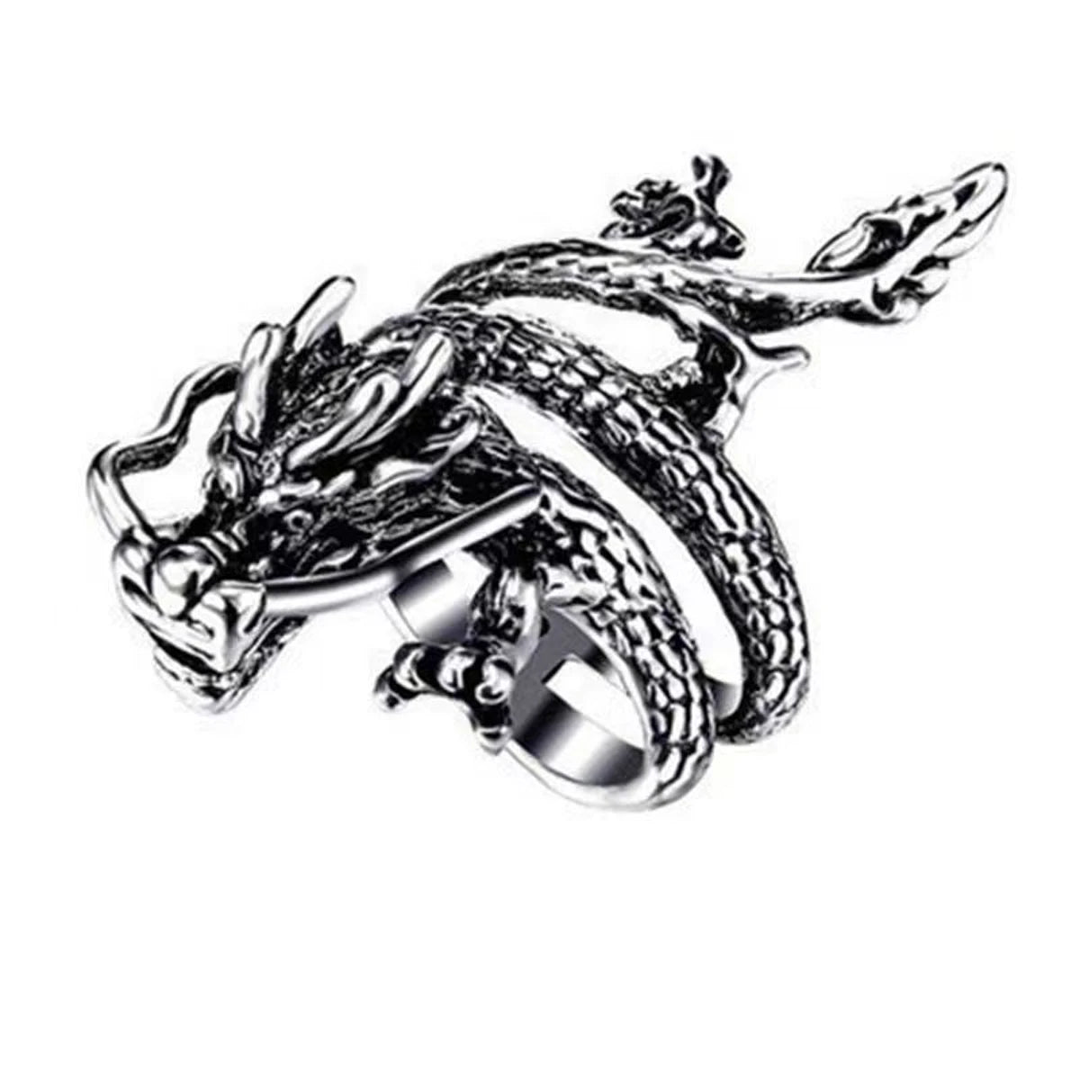 8 Pieces/Set Vintage Animal Open Rings – Dragon, Snake, Octopus & Eagle Claw Punk Accessories for Men - Image 2