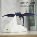 Dragon Shape LED Night Light – 3D Printed Flame Breathing Slow-Change Lamp