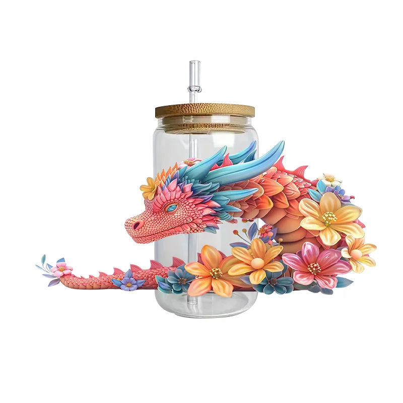 3D Fantasy Dragon Art UV DTF Cup Wrap Sticker – Waterproof Crystal Label for DIY Glass & Tumbler Decoration - Image 28