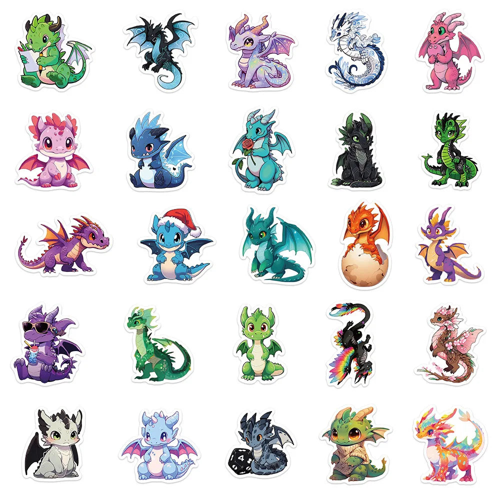 50pcs Cartoon Dragon Graffiti Stickers - Image 4