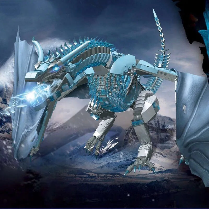 1889PCS Dragon Smaug Building Blocks – Fire-Breathing Dragon Animal Model Toy - Image 2