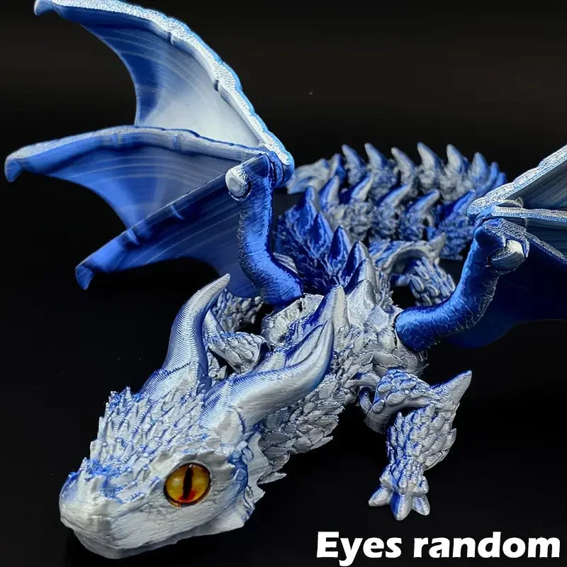 1PC 3D Printed Winged Carriage Dragon Figurine – Art Deco Resin Sculpture with Random Eyes | Tabletop Animal Theme Decor - Image 5