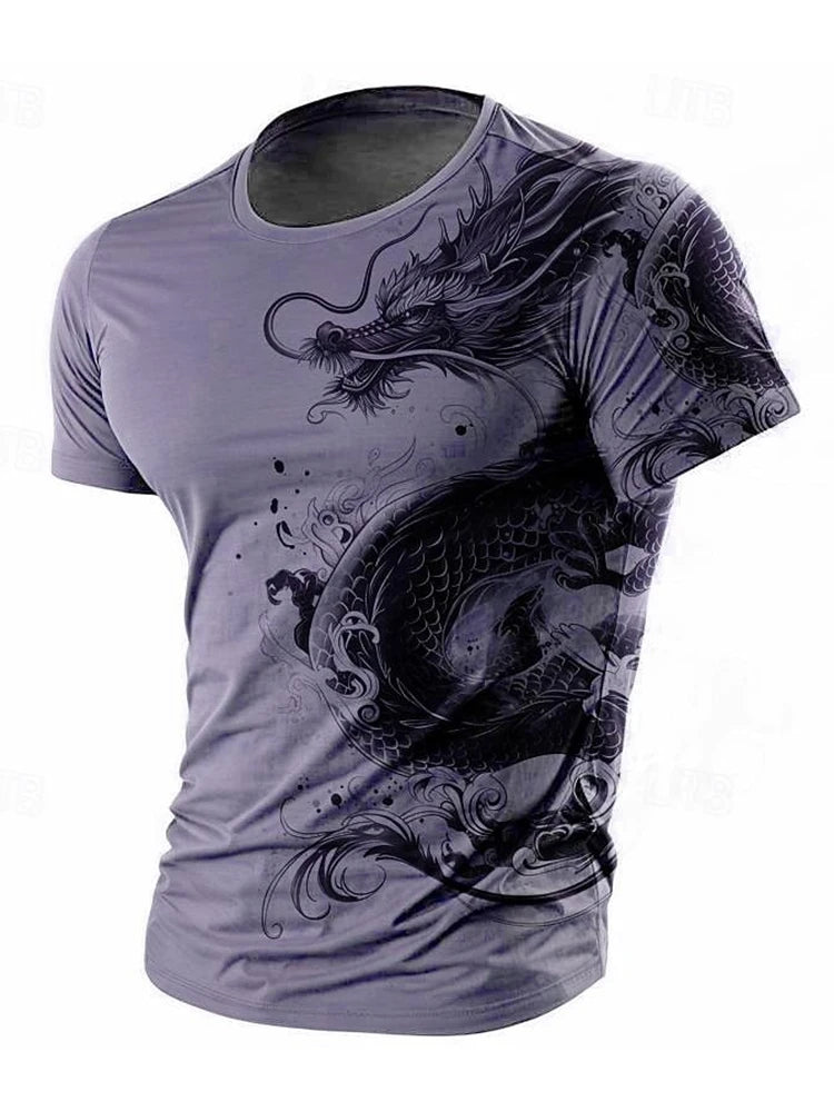 3D Dragon Print Menโs T-Shirt - Image 15