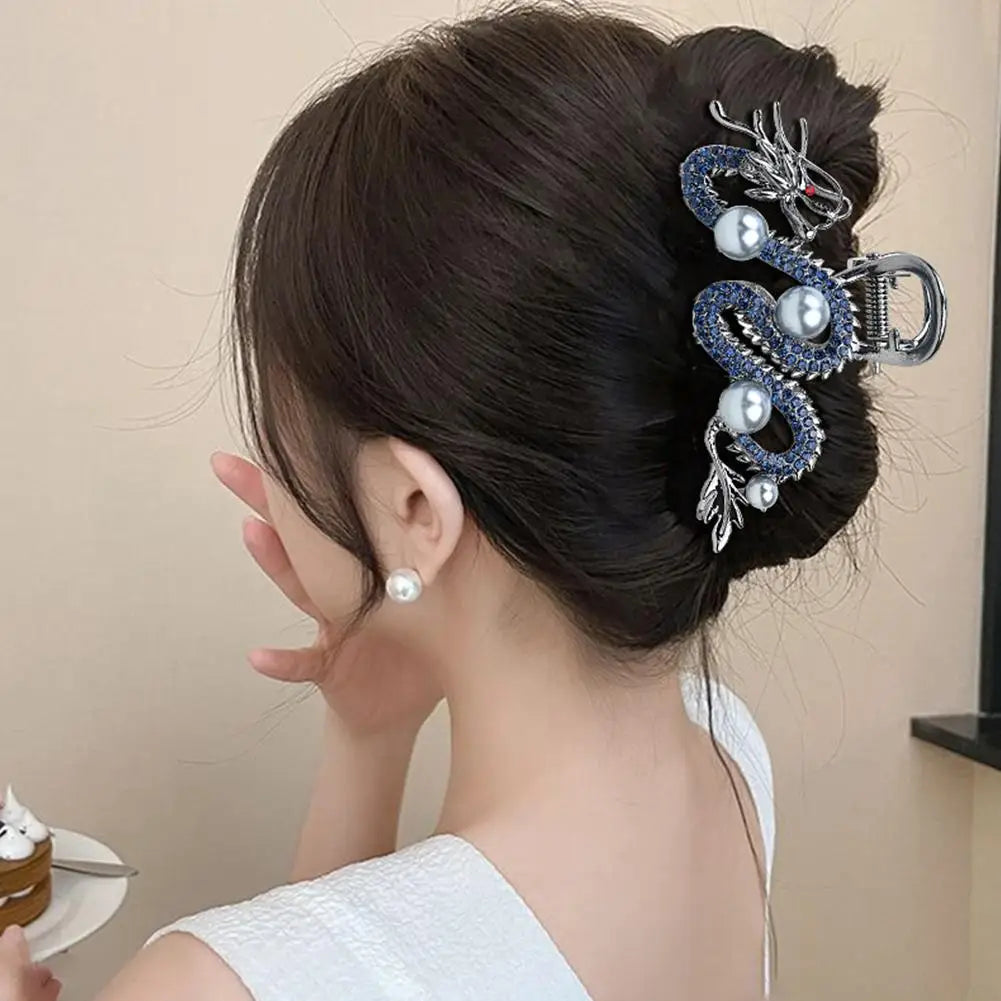 Blue Dragon Hairpin with Pearl - Image 4