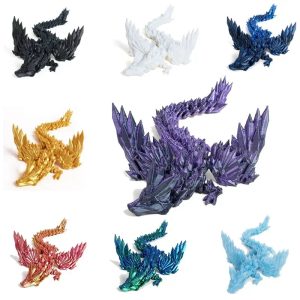 3D Printing Dragon Ornaments Sculpture – Flexible Articulated Dragon Crafts | Creative Kid Interaction Toys & Decorative Figurines