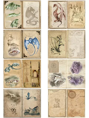 1 Pack Vintage Medieval Wizards and Dragons Stickers - Image 9