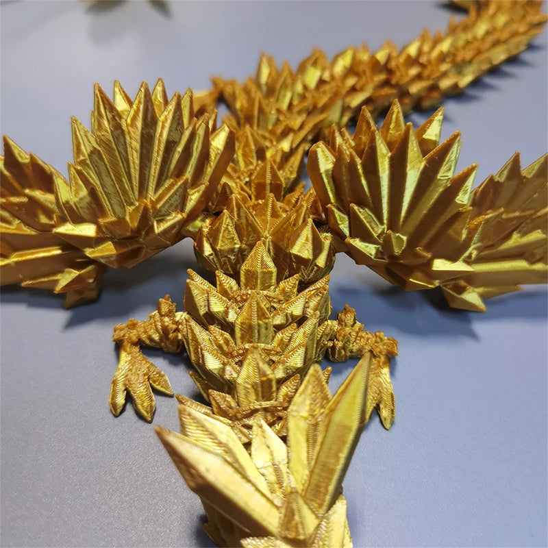 3d Printed Dragon Crystal Flying Dragon Wing Joint Movable Creative Divine Dragon Ornament -20cm/45cm - Image 3