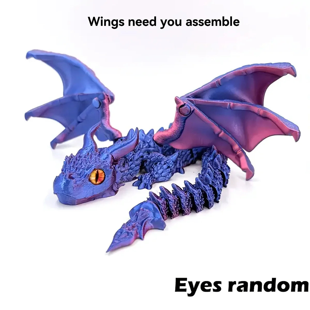 1PC 3D Printed Winged Carriage Dragon Figurine – Art Deco Resin Sculpture with Random Eyes | Tabletop Animal Theme Decor - Image 11