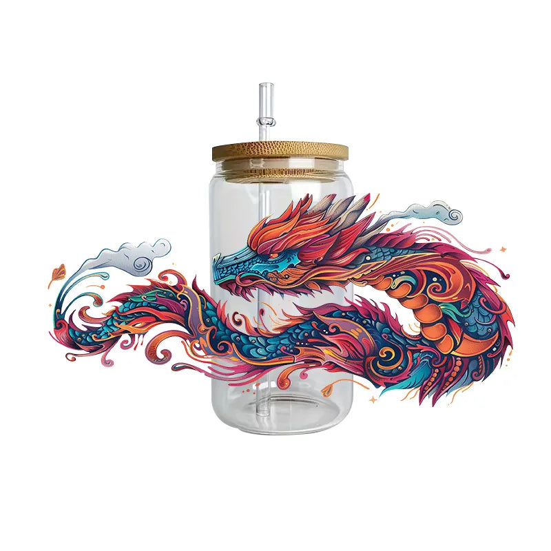 3D Fantasy Dragon Art UV DTF Cup Wrap Sticker – Waterproof Crystal Label for DIY Glass & Tumbler Decoration - Image 13