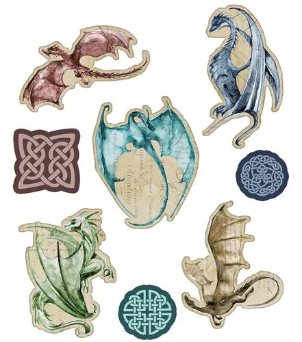 1 Pack Vintage Medieval Wizards and Dragons Stickers - Image 11