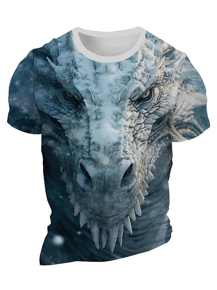 3D Dragon Print Menโs T-Shirt - Image 10