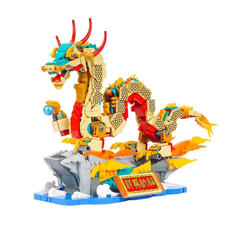 1171PCS Creative Chinese Auspicious Dragon Building Blocks – Set 80112 | Lunar New Year Gift for Kids & Boys - Image 4