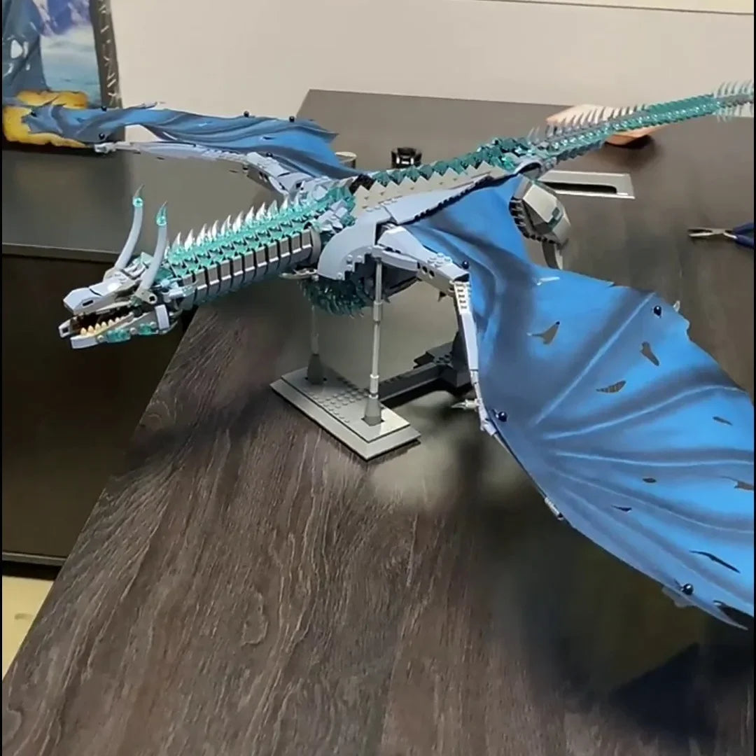 1889PCS Dragon Smaug Building Blocks – Fire Breathing Dragon Animal Model Toy for Kids Christmas Gifts - Image 7