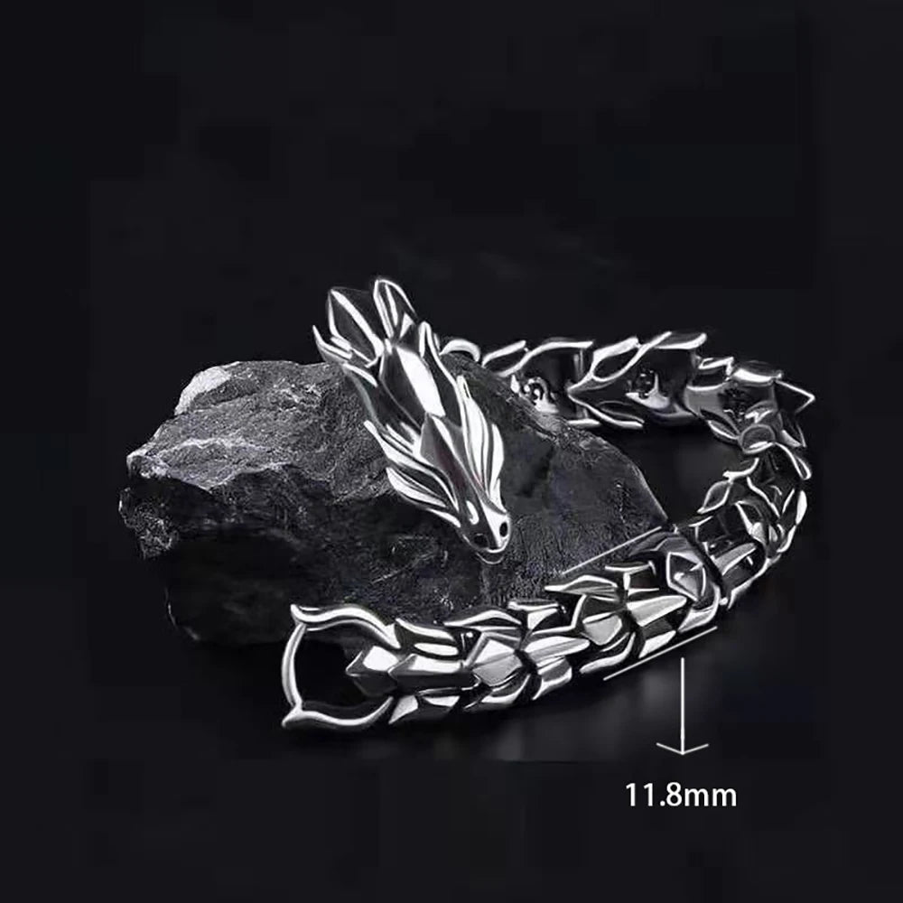 Fashion Personality Hip Hop Dragon Head & Scale Bracelet – Retro Exaggerated Punk Jewelry for Men - Image 8